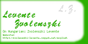 levente zvolenszki business card